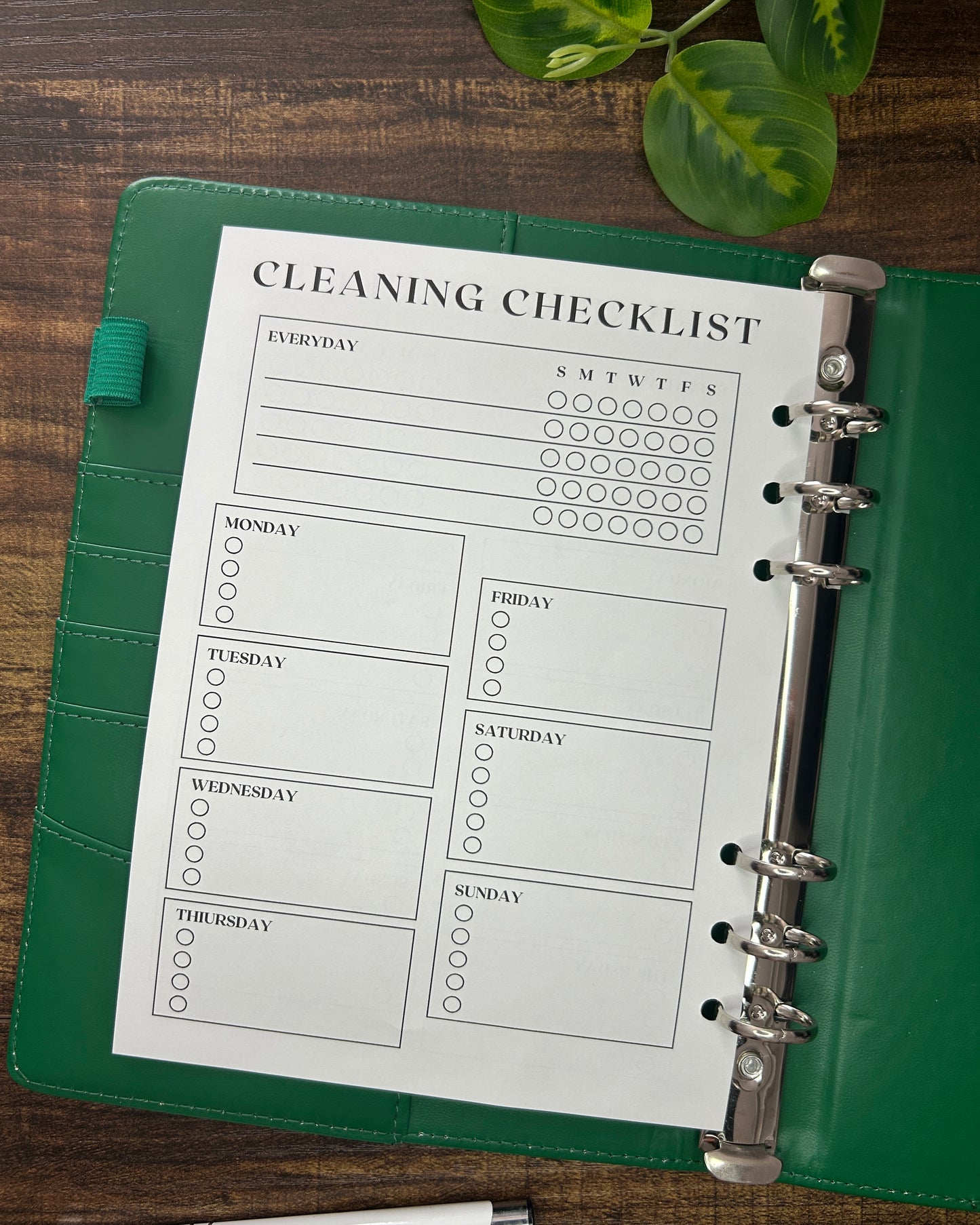Cleaning checklist