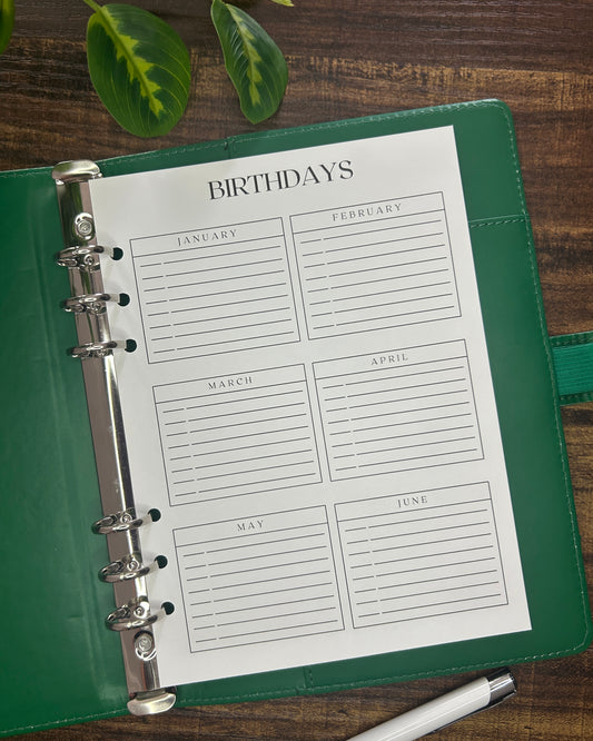 Birthday list
