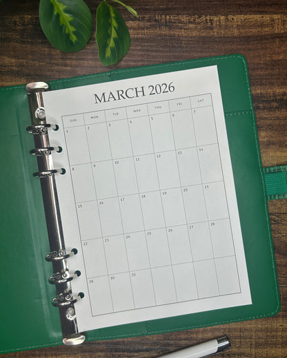 Calendar 2025/2026 SUN