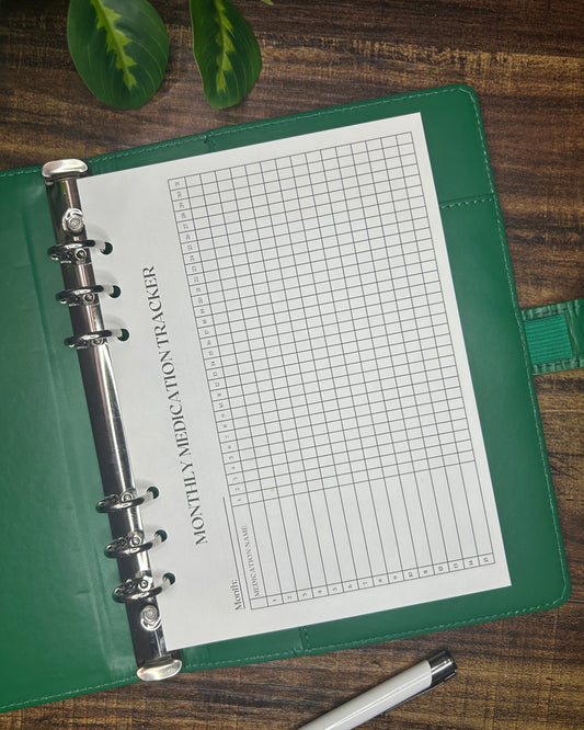 Monthly medication tracker