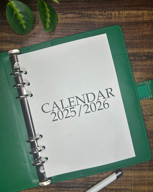 Calendar 2025/2026 SUN