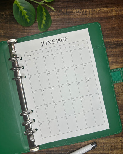 Calendar 2025/2026 MON