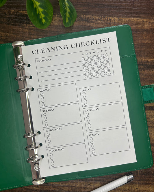 Cleaning checklist